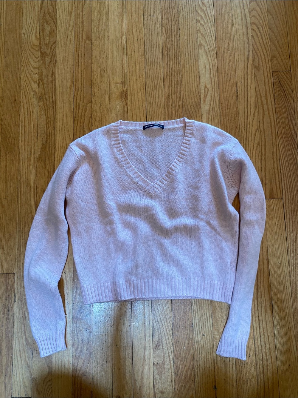 Brandy Melville Pale Pink V-Neck Sweater